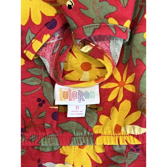 Disney Bambi Thumper Floral Red Dress Girls Character Print Size 8 - Picture 5 of 5